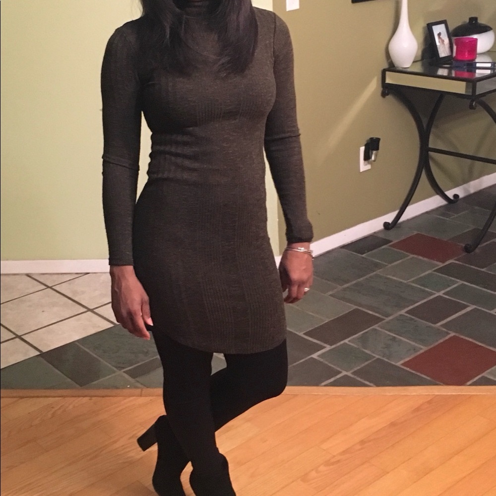 Super cute dark green turtleneck dress